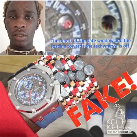 young thug fake watch|Young Thug Denies FakeWatchBusta's Claims Of Having A Fake Watch.